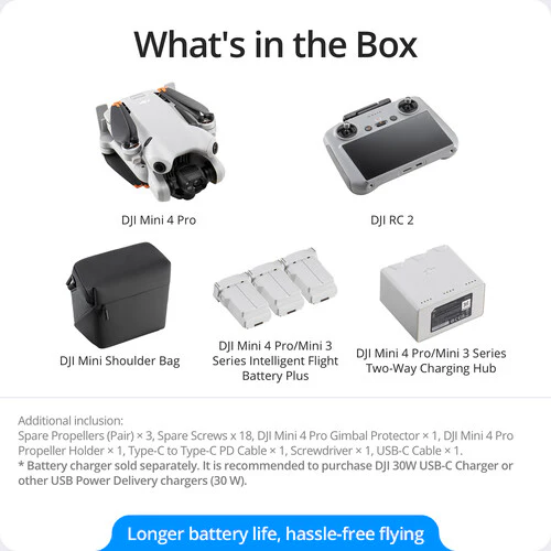 DJI Mini 4 Pro Drone Fly More Combo Plus with RC 2 Controller - Image 2